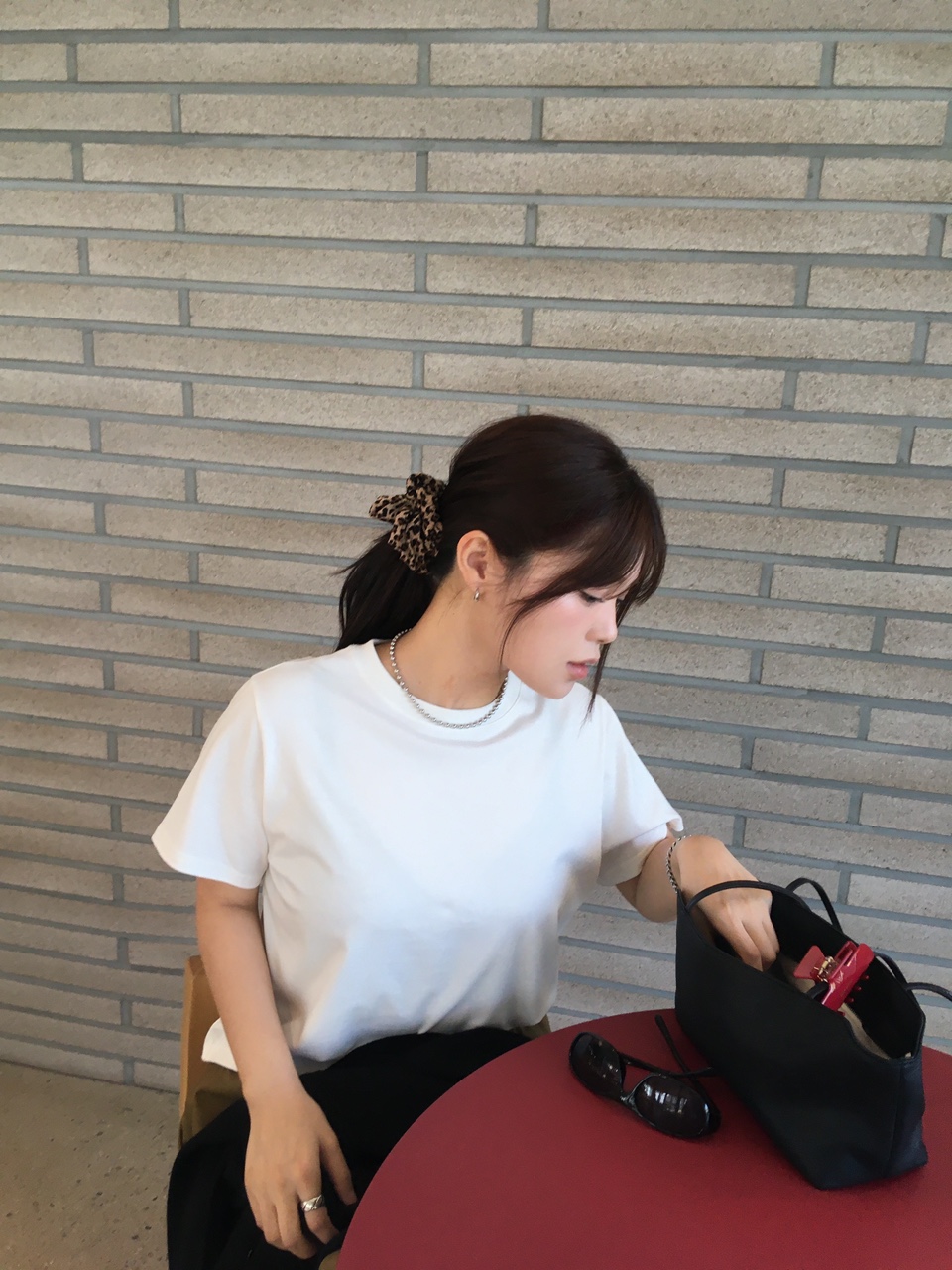 카디 라운드 기본 심플 넉넉핏 반팔 티셔츠 / 로웰샵