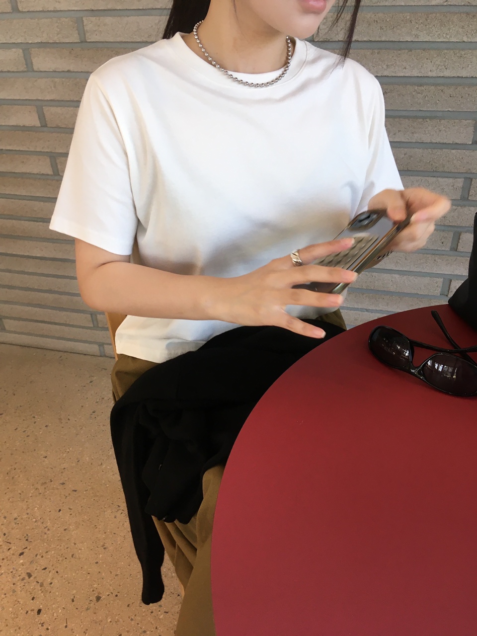 카디 라운드 기본 심플 넉넉핏 반팔 티셔츠 / 로웰샵