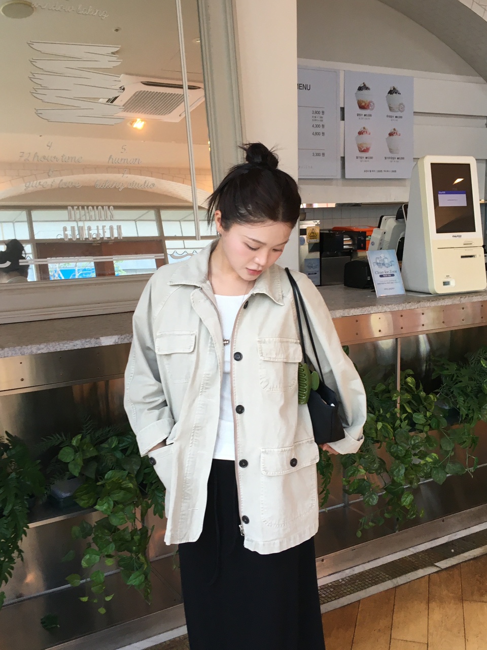 펀티 레글런 다잉 워크 하프 자켓 (2col)