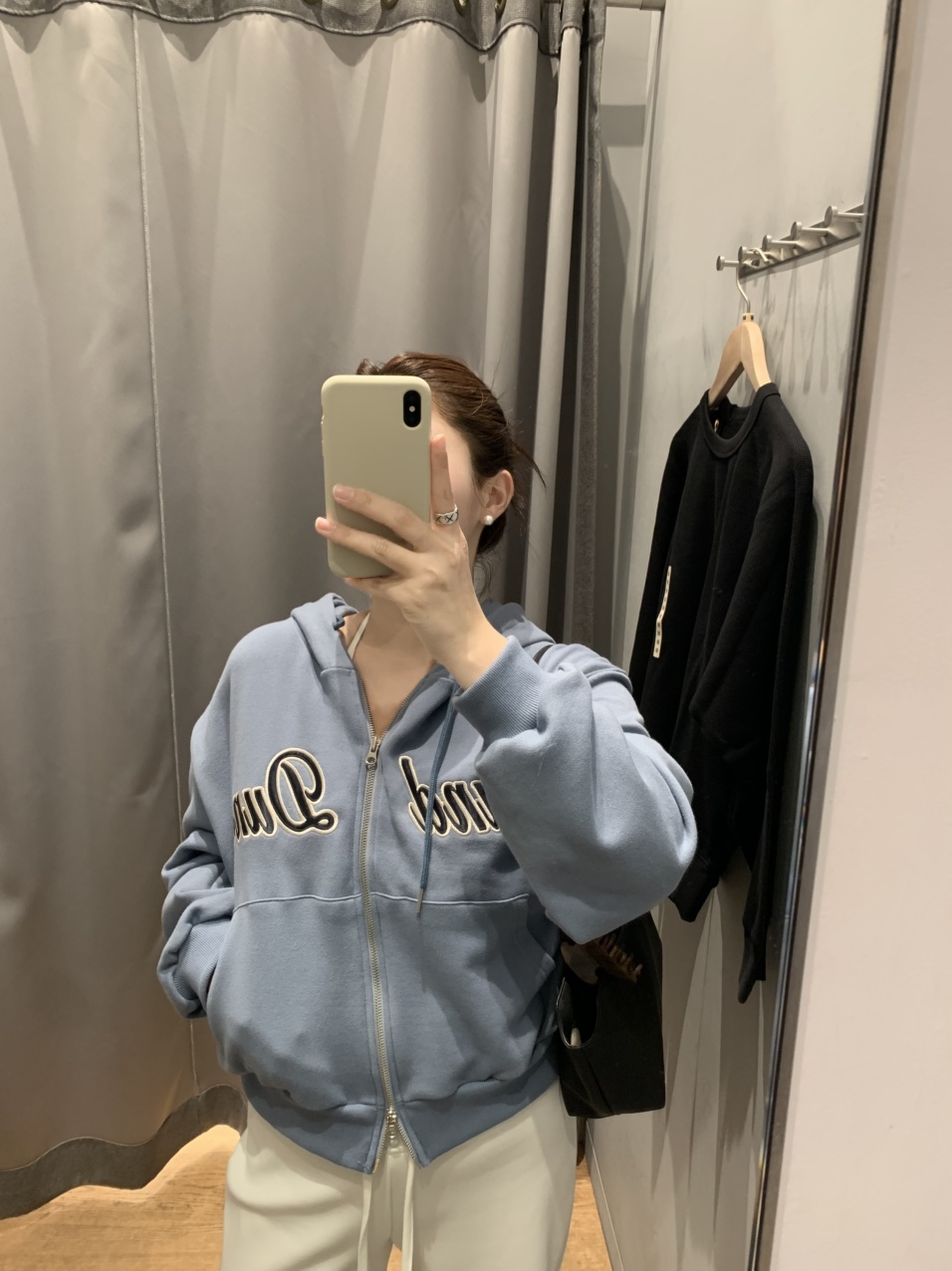 베리 레터링 루즈핏 후드집업 (3col)