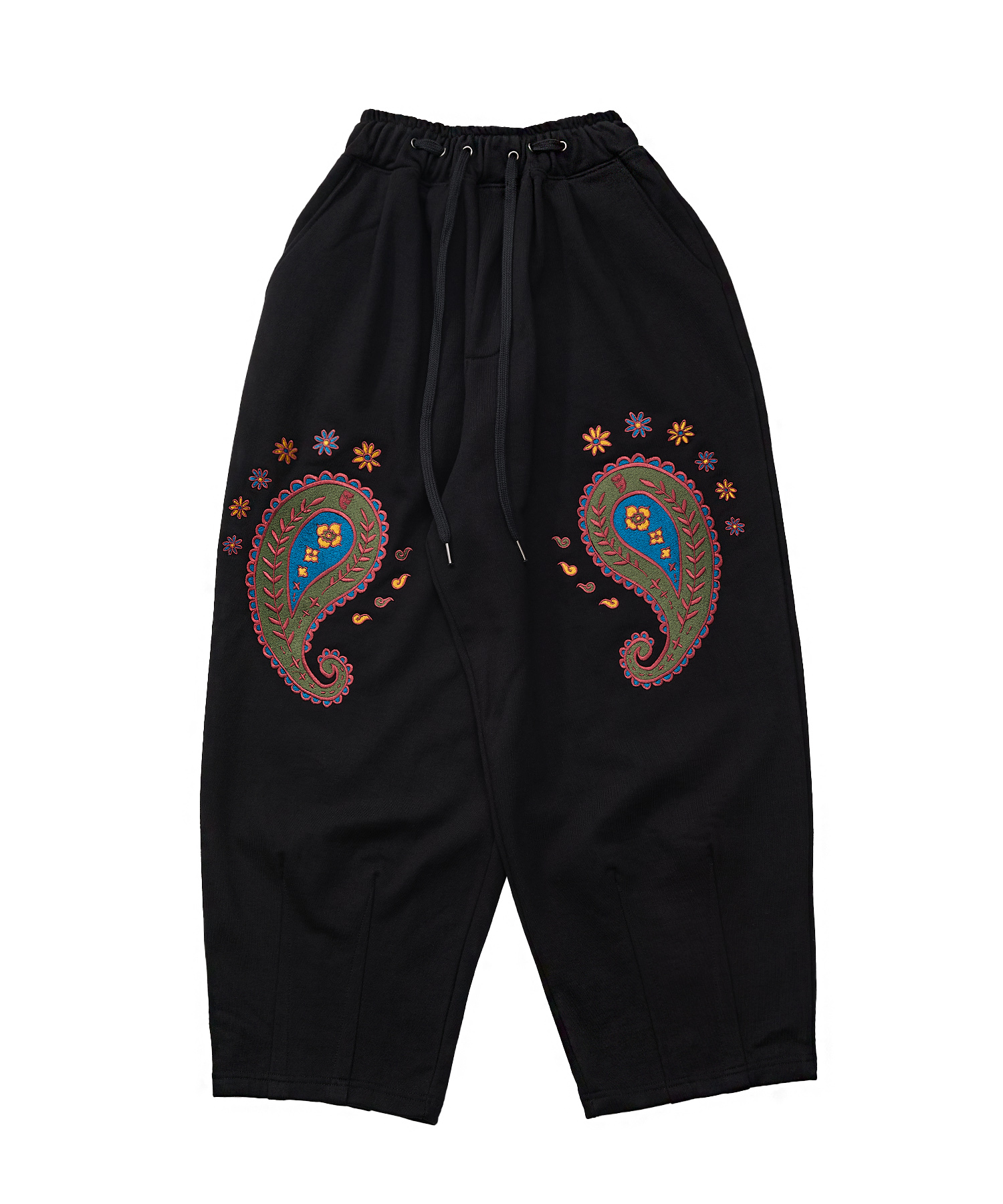 PAISLEY EMB H T SWEAT PANTS Black Paisley emb h t sweat pants black